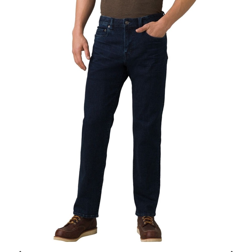 NEW prAna Hillgard Jeans Straight Leg Pants Mens 40x30 Straight Leg Blue Denim